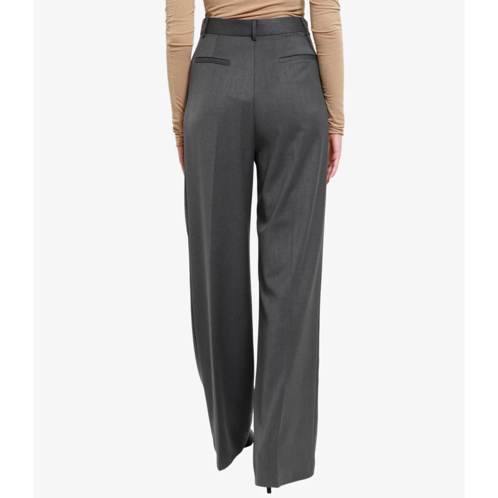 Simona Corsellini Wijde broek met hoge taille Gray Dames