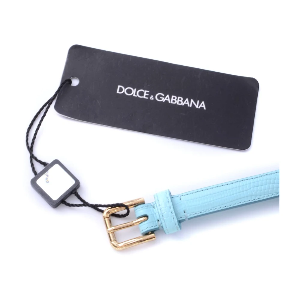 Dolce & Gabbana Kristal Gouden Gesp Riem Blue Dames