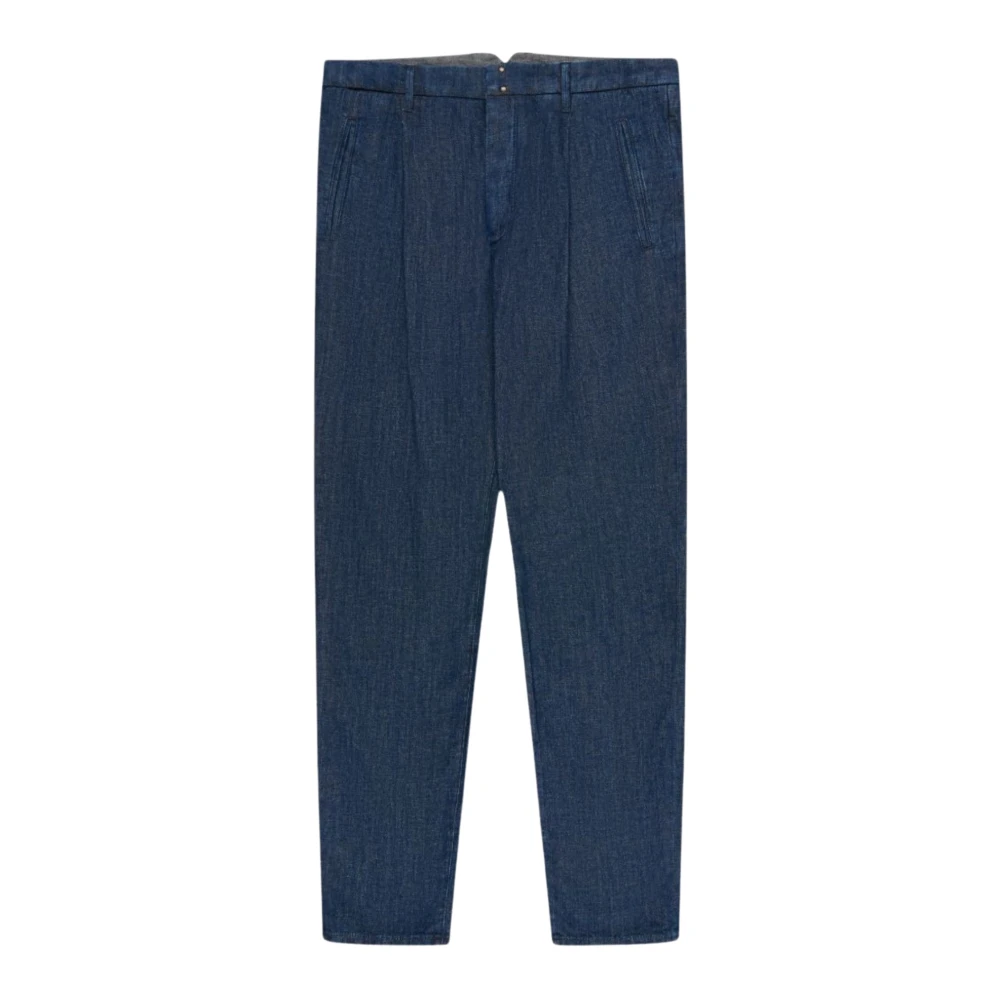 Incotex Homme Bleu Pantalons, Taille: W34 Pantalon En Coton Coupe Fuselée
