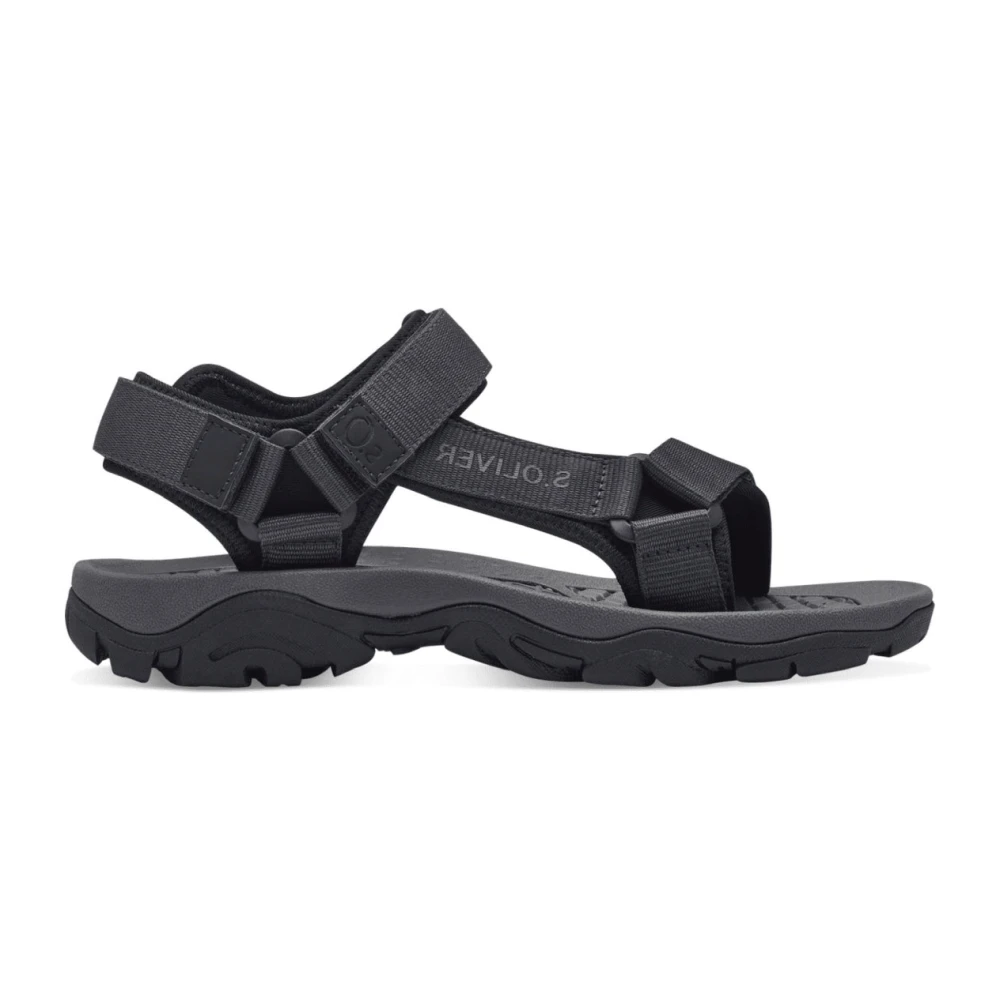 S.oliver Men's Black Casual Open Flat Sandals - Flat Sandals - 7 Uk - Shoes