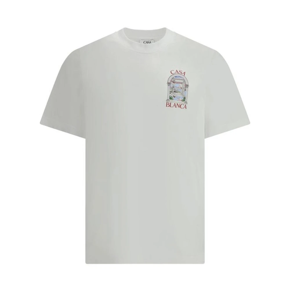 Casablanca Grafisch Print T-shirt met Monogramdetail White Heren
