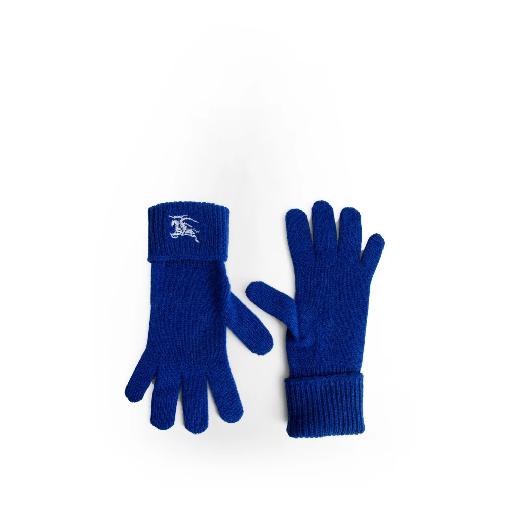 Burberry Gebreide Equestrian Cashmere Handschoenen Blue Unisex