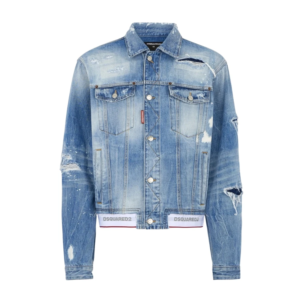 Dsquared2 , Denim Jackets, Male, Blue, S, Over Denim Jacket