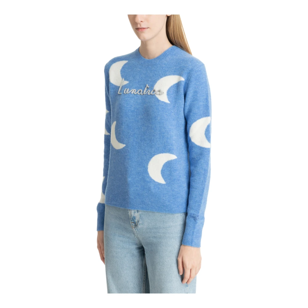 MC2 Saint Barth Abstract Multicolor Geborduurde Sweater Blue Dames