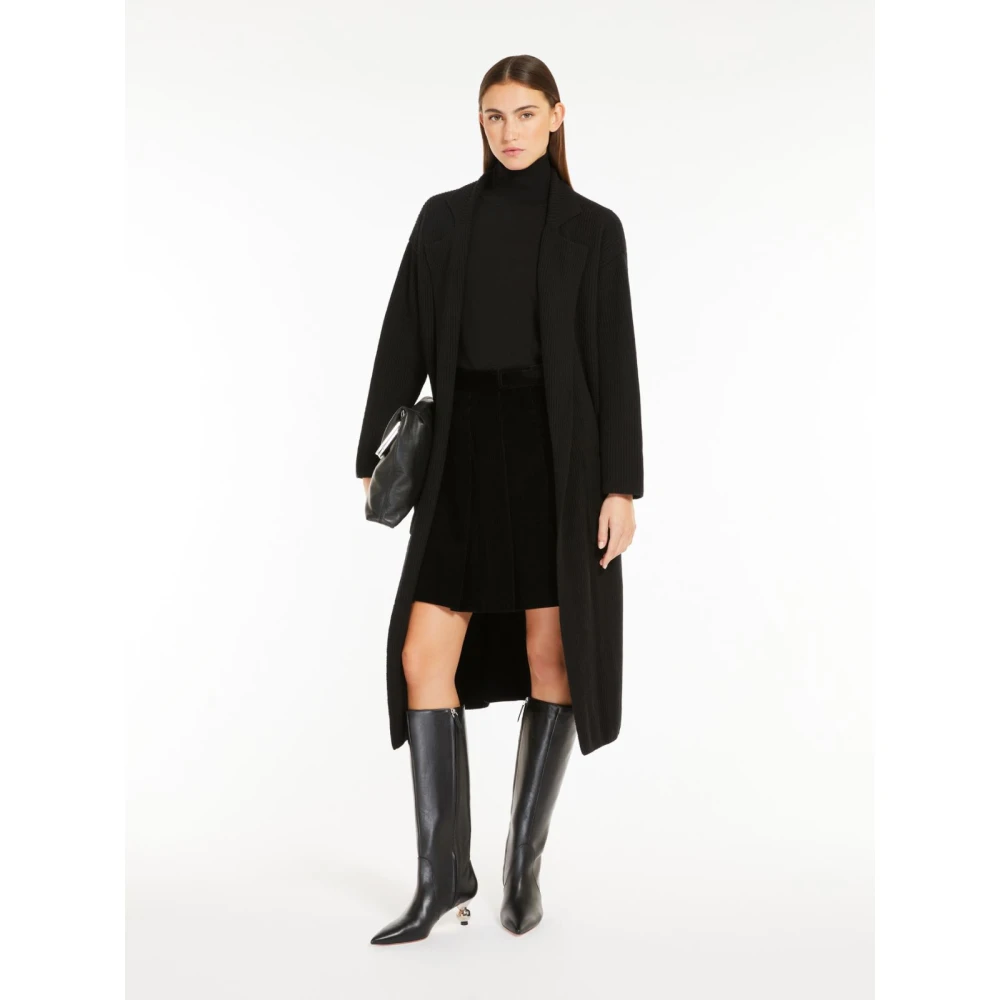 Max Mara Weekend Zwarte Wollen Vest met Riem Black Dames