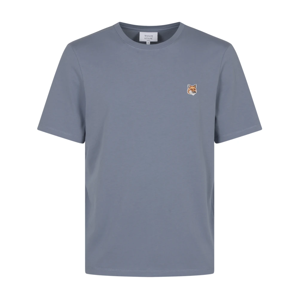 Maison Kitsuné Vos Hoofd Patch T-shirt Blue Heren