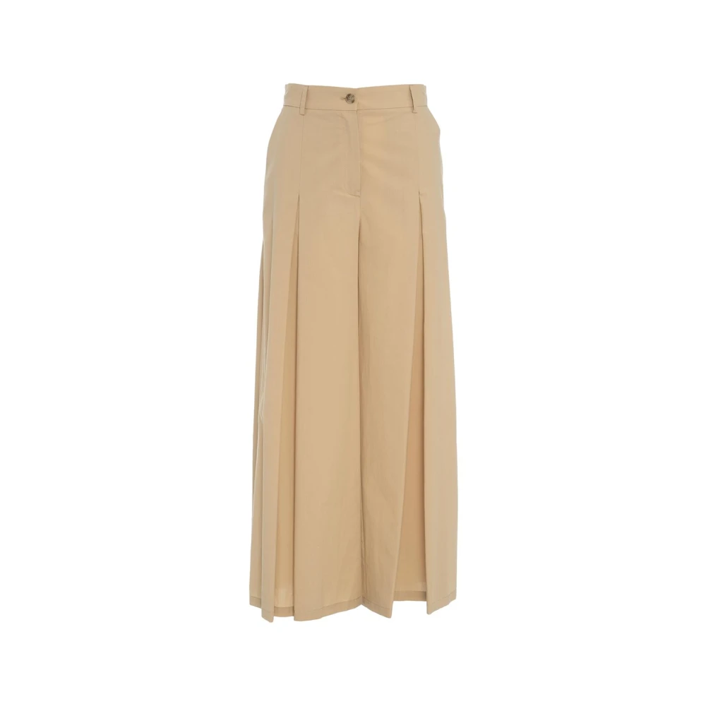 Ottod'Ame Beige Katoenen Culottes Stijlvolle Broek Beige Dames