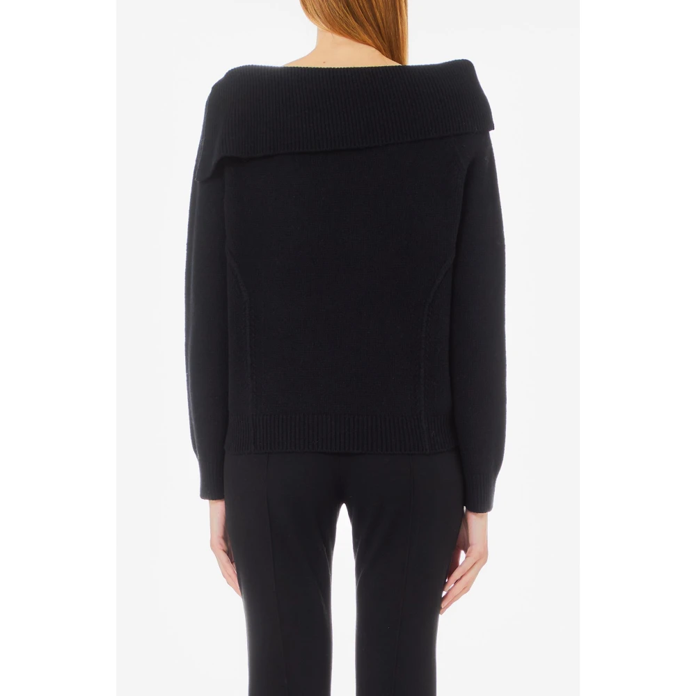 Liu Jo Gesloten Gebreide Trui met Ronde Hals Black Dames