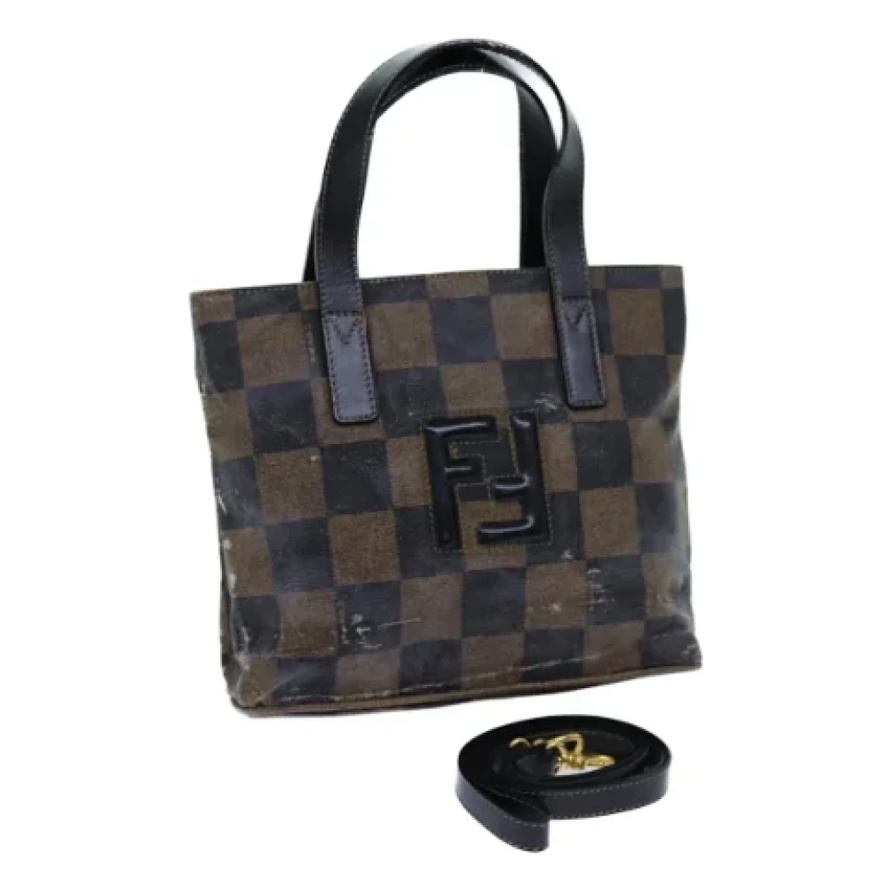Fendi Vintage Pre-owned Canvas handbags Brown Dames