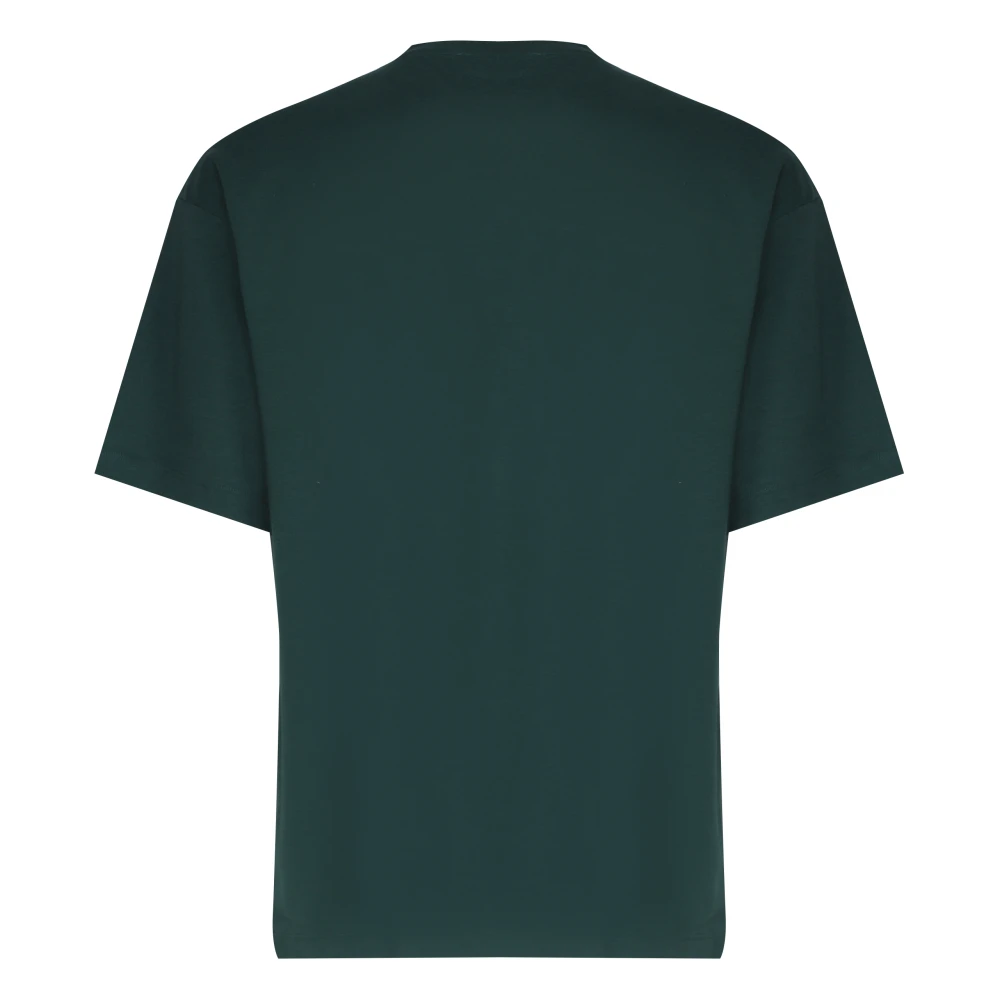 Drole de Monsieur Groene Katoenen T-shirt met Logo Green Heren
