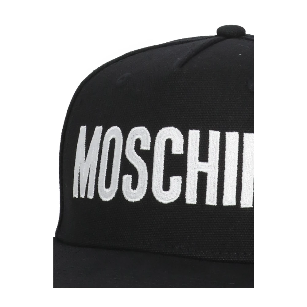 Moschino Zwarte baseballpet met contrasterend logo Black Heren