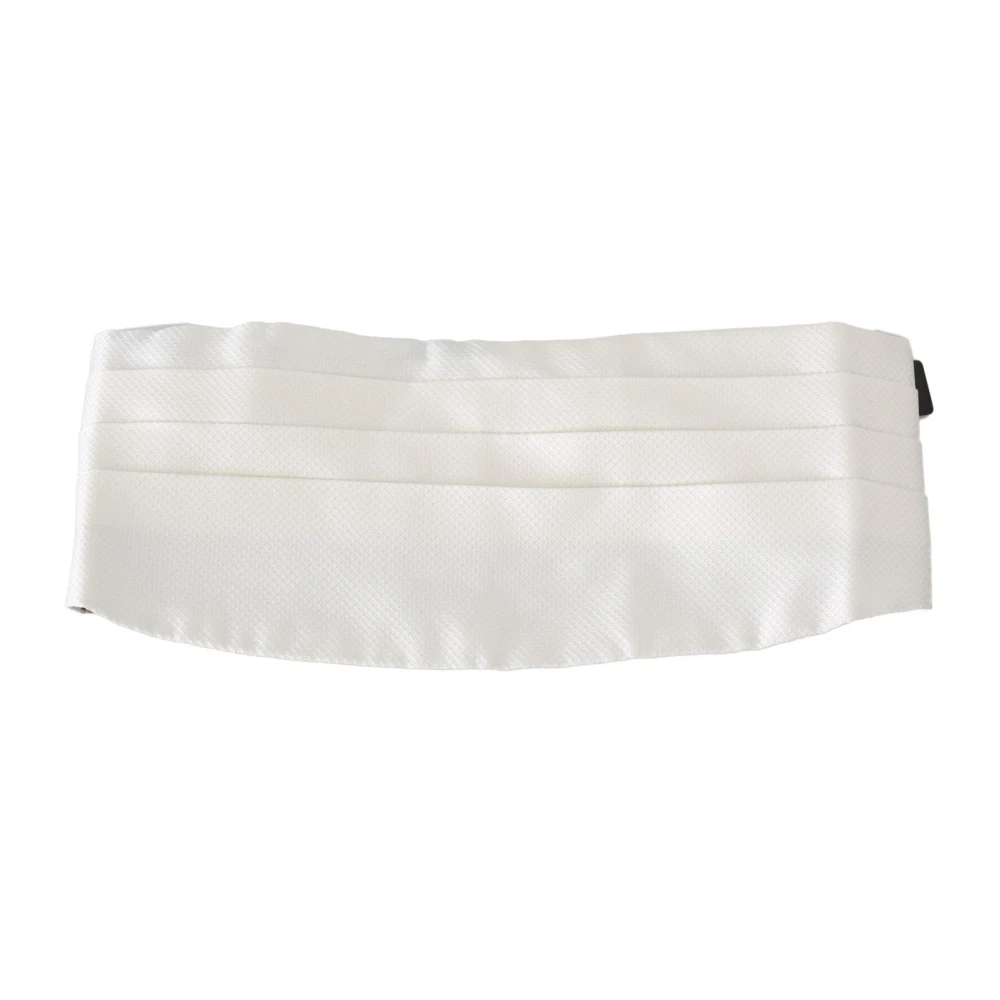 Dolce & Gabbana Men's White Silk Cummerbund Adjustable Hook Closure