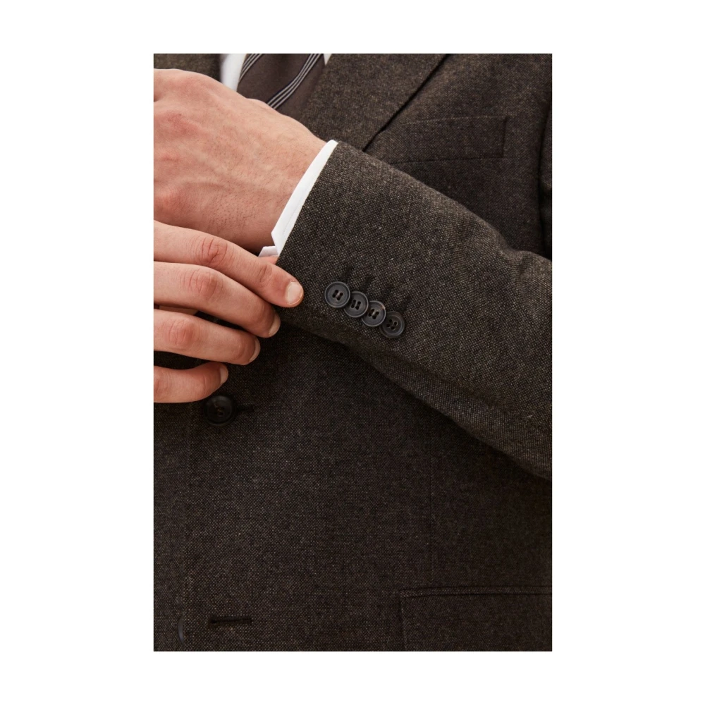 Oscar Jacobson Bruine Wol Blazer Regular Fit Fogerty Brown Heren