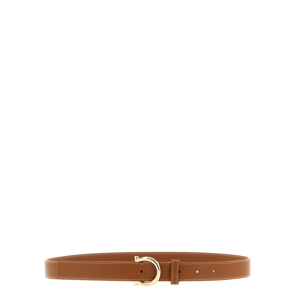 Ferragamo Women's Brown Belts, 85 Cm, Gancini Belt