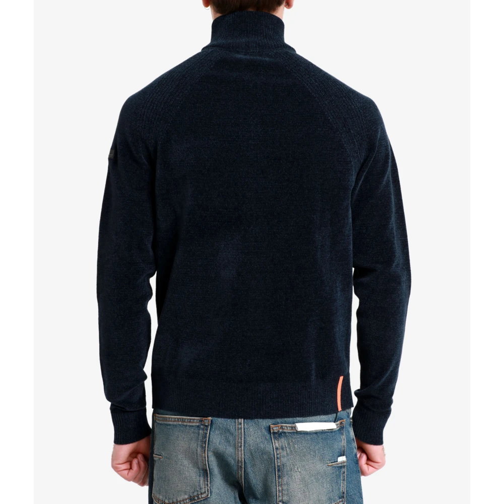 RRD Chenille Turtleneck Trui met Ritssluiting Blue Heren