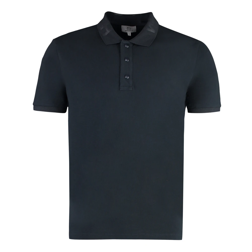 Woolrich Blue Polo Shirts, Male, S, Cotton-Piqué Polo Shirt