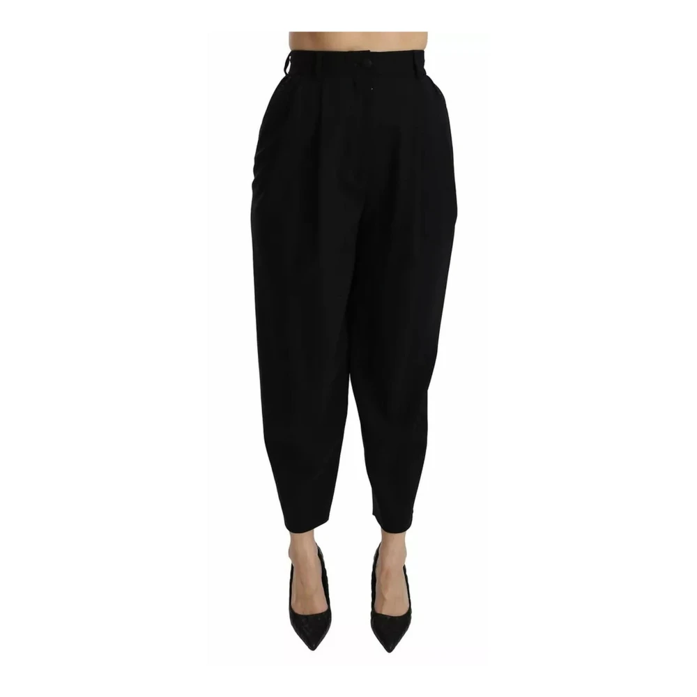 Dolce & Gabbana Women's Black Cropped Trousers, S, Wool Cropped Trousers