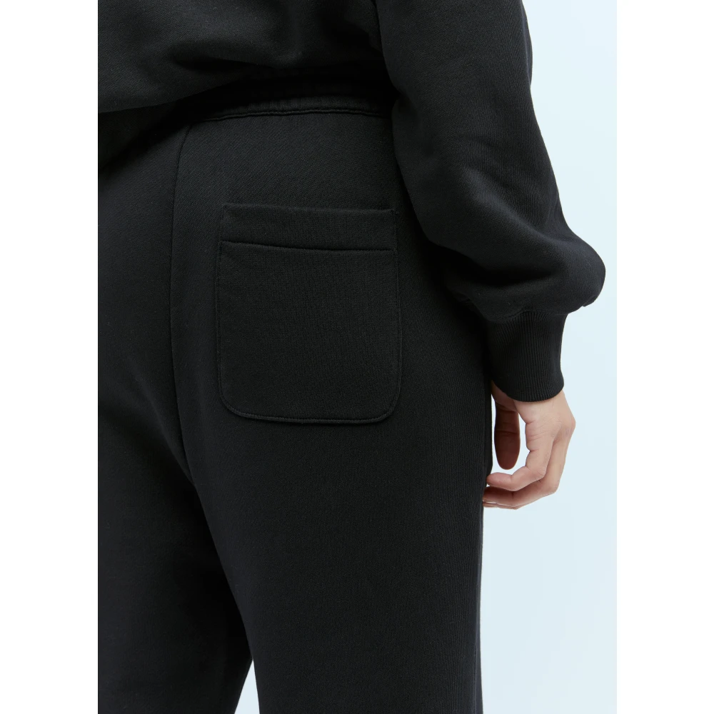 Carhartt WIP Katoenen Fleece Track Pant met Logo Black Dames