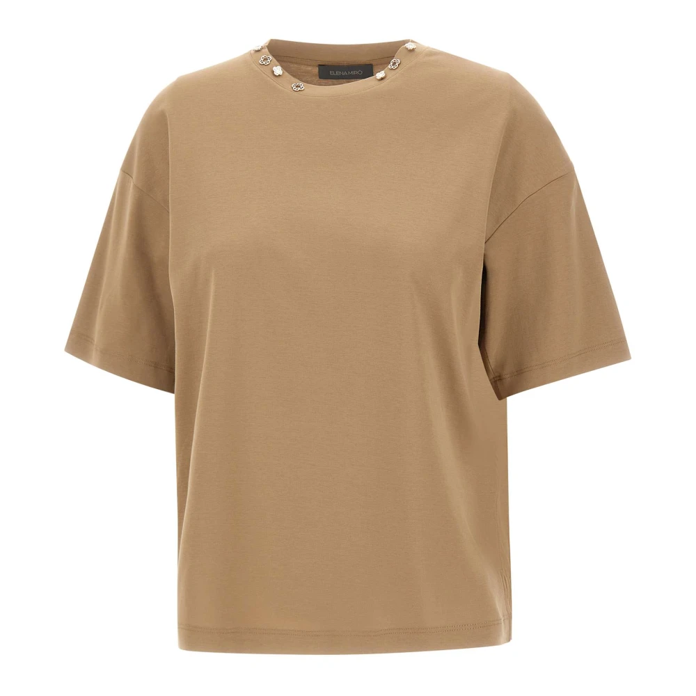 Elena Mirò Women's Brown T-Shirts, Xl, T-Shirt