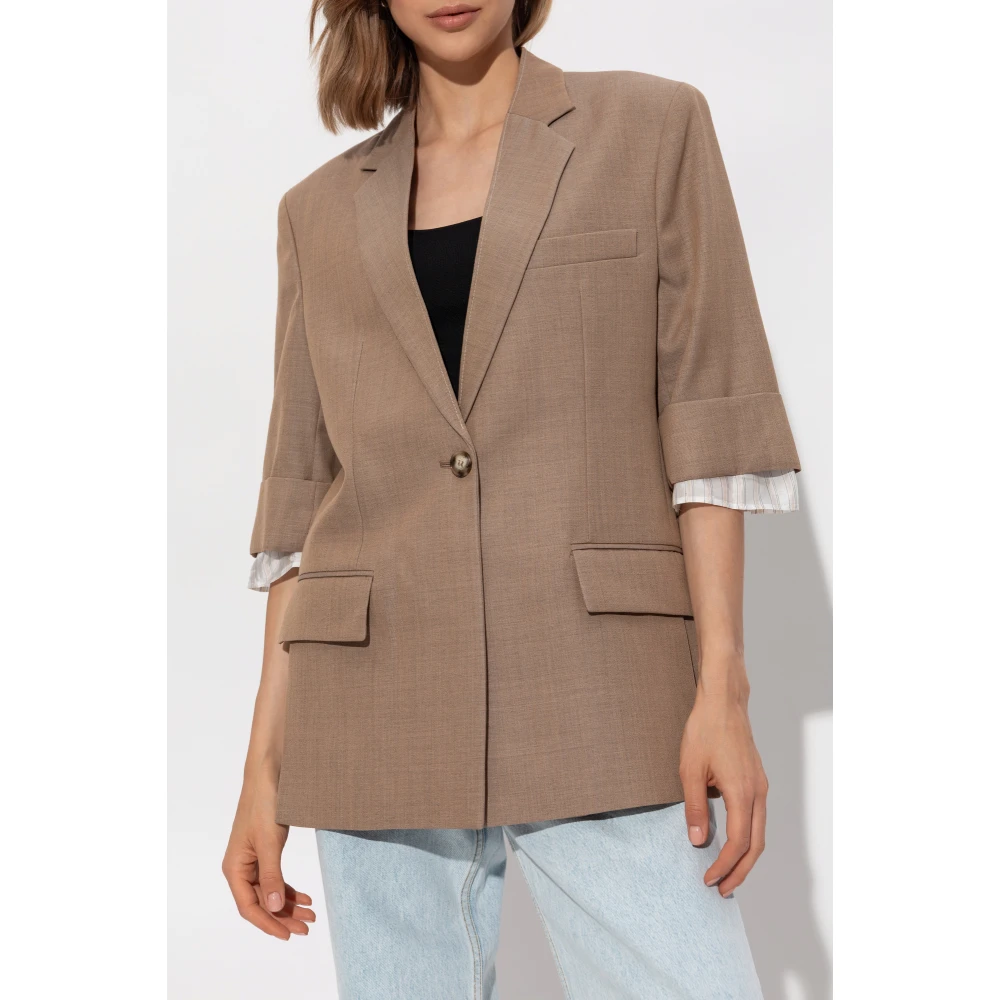 Victoria Beckham Wollen Blazer Beige Dames