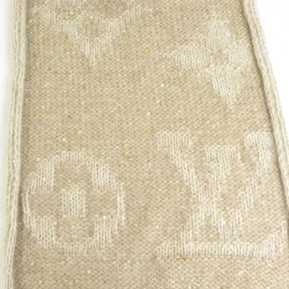 Louis Vuitton Vintage Pre-owned Cotton scarves Beige Dames