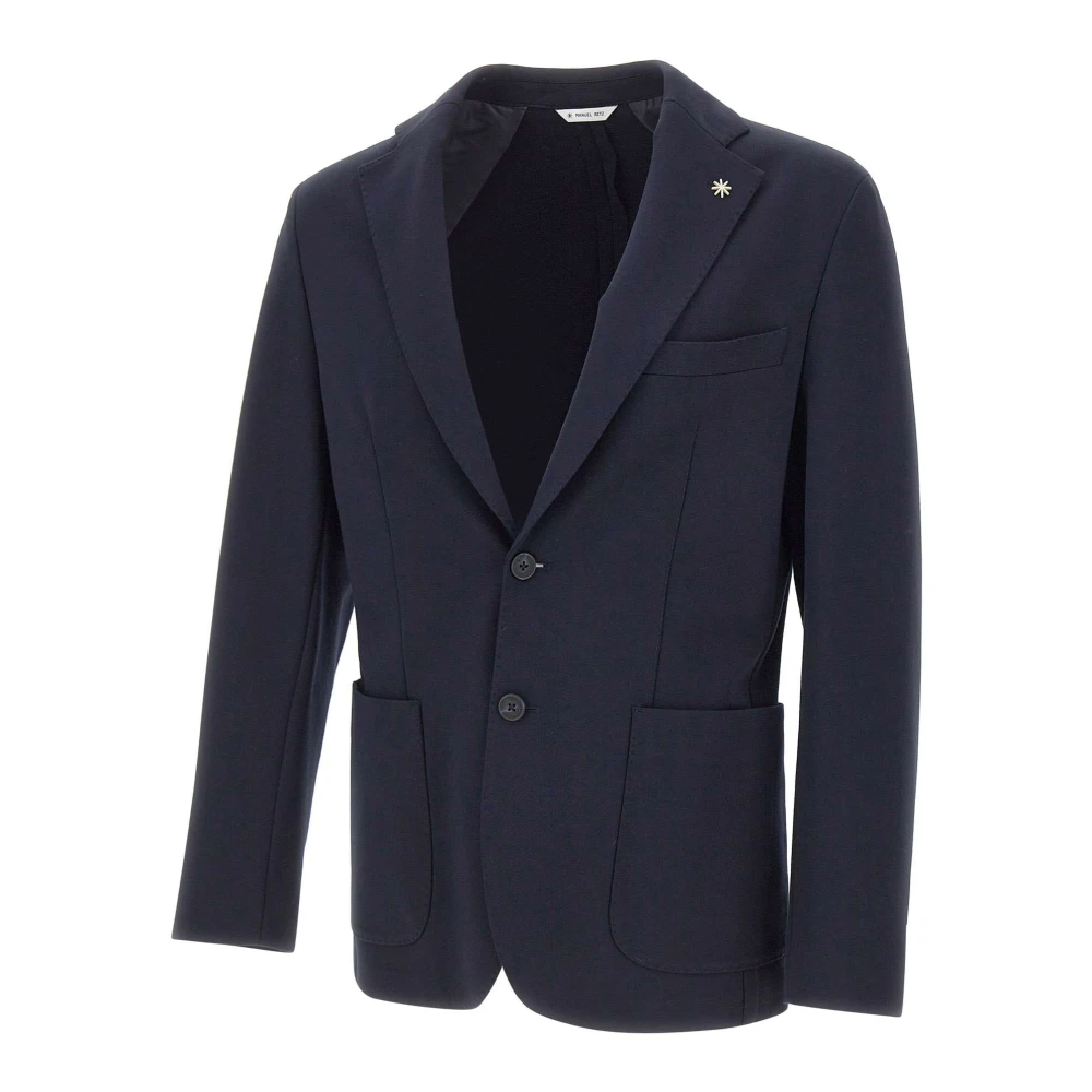 Manuel Ritz Men's Blue Nuvola Jacket - Blazers - M - Jackets