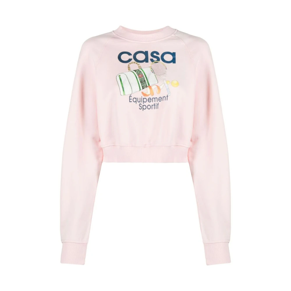 Casablanca Organisch Katoenen Sweatshirt met Grafische Print Pink Dames
