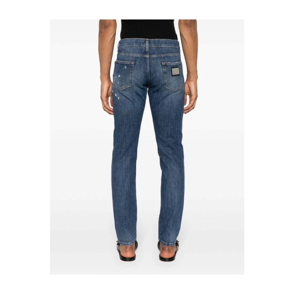 Dolce & Gabbana Lusso Denim Broek met Gescheurde Details Blue Heren