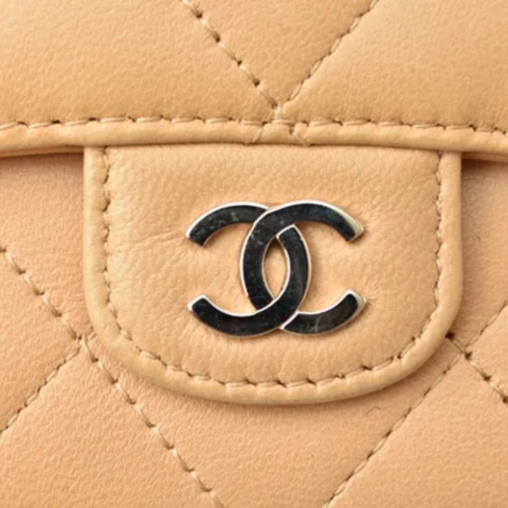 Chanel Vintage Pre-owned Leather wallets Beige Dames