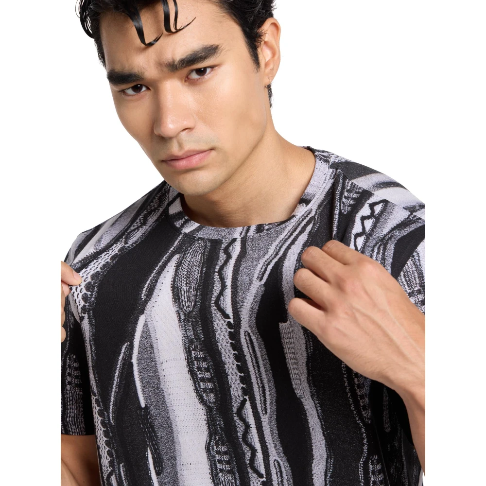 carlo colucci Gedrukt Ronde Hals T-Shirt Black Heren