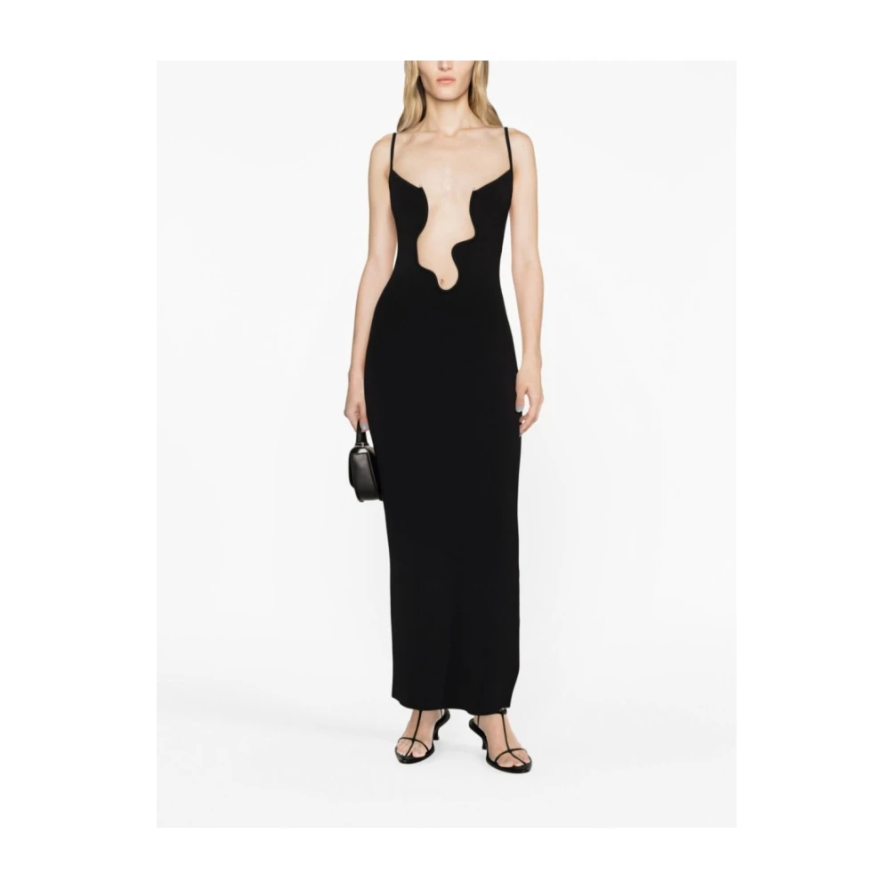 Christopher Esber Zwarte Wire Column Midi Jurk Black Dames