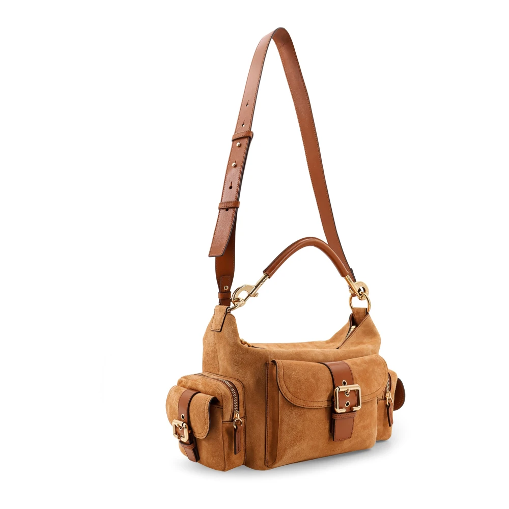 Chloé Leren Camera Schoudertas Brown Dames