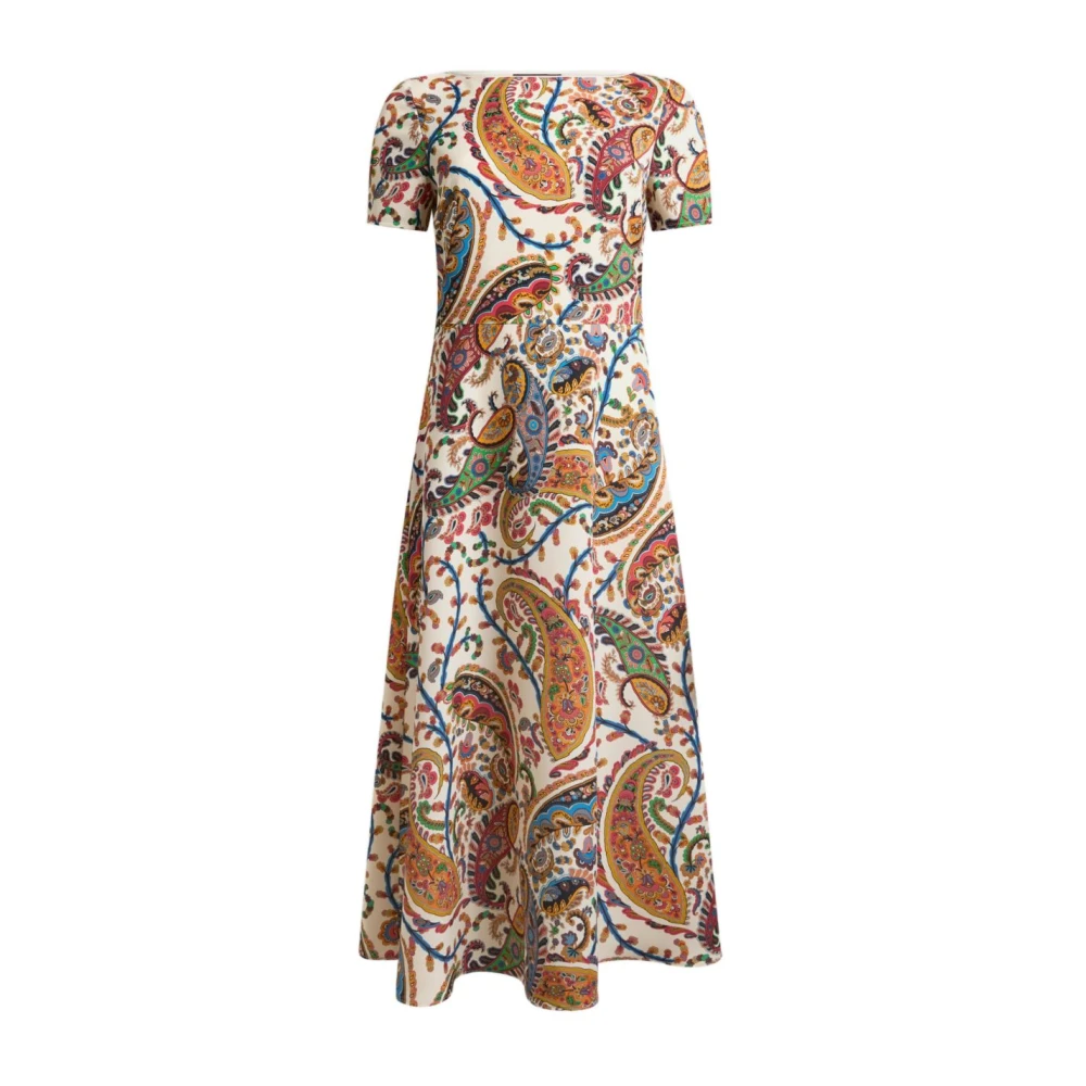 Etro Women's Multicolor Midi Dresses, L, Printed Midi Dress