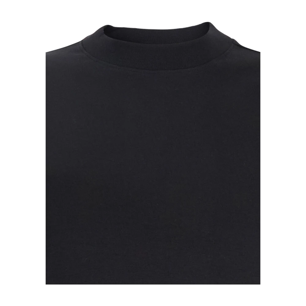 Theory Zwarte Crewneck Sweater Korte Mouw Katoen Black Dames