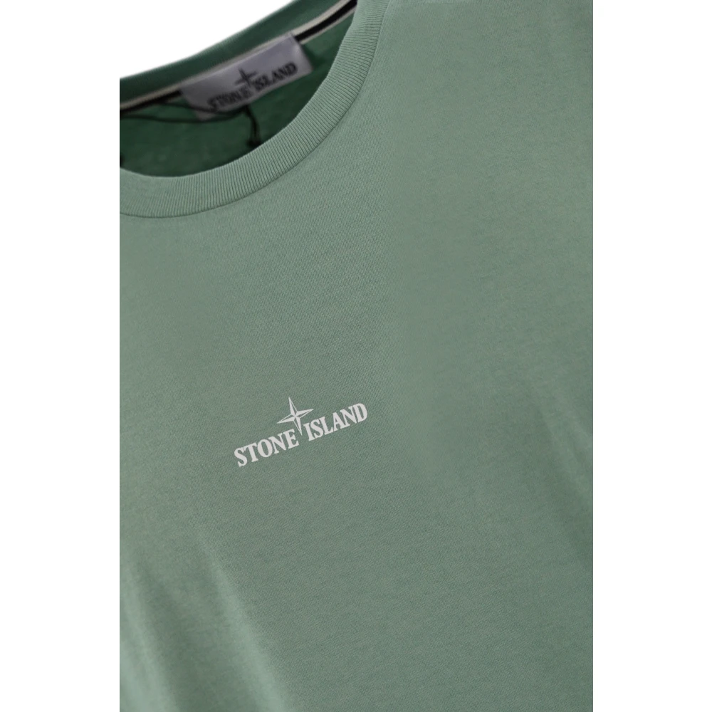 Stone Island Heren T-shirt met print Green Heren