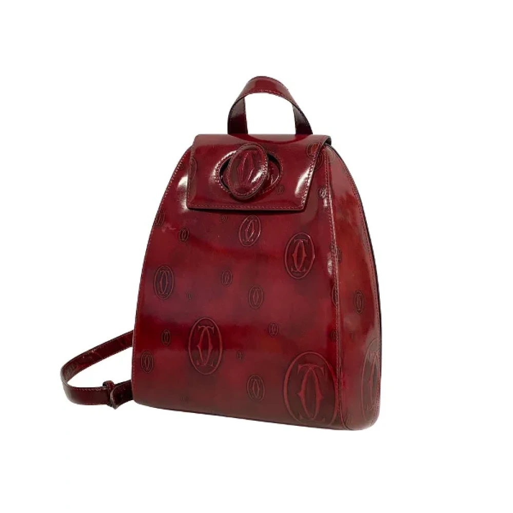 Cartier Vintage Pre-owned Leather backpacks Red Dames