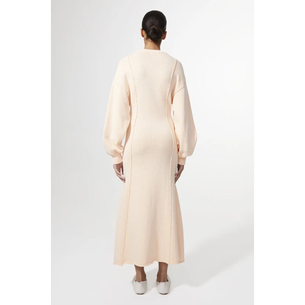 Rodebjer Mango Volumineuze Mouwen Midi Jurk Orange Dames