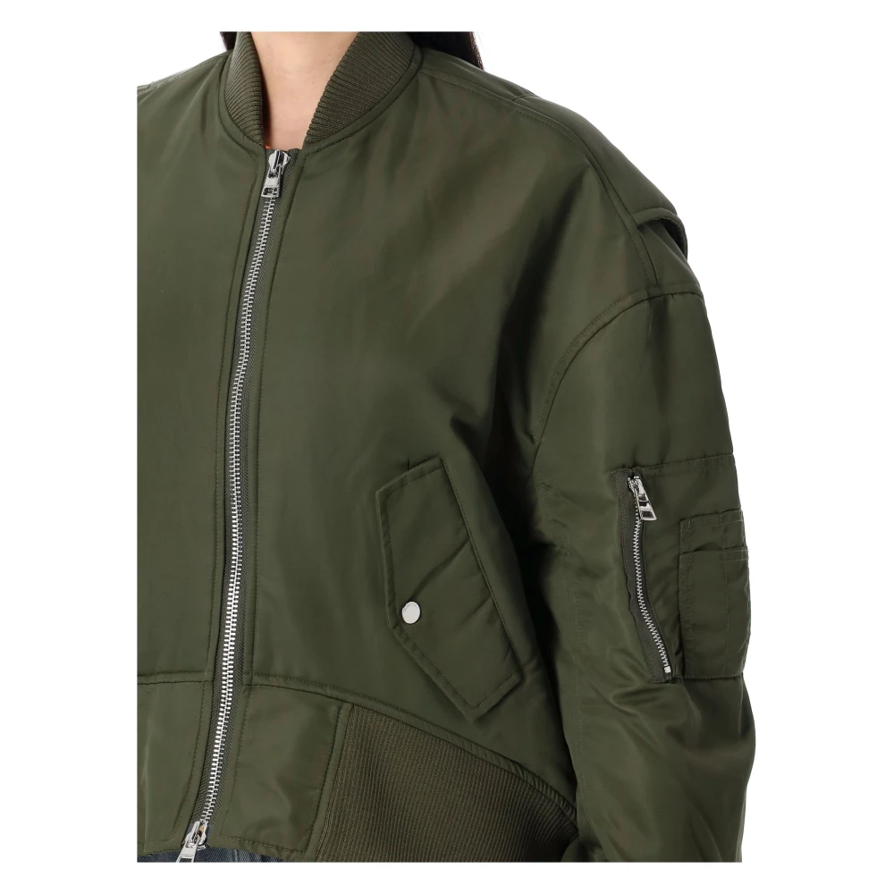 JW Anderson Olijfkleurige Oversized Bomberjack Green Dames