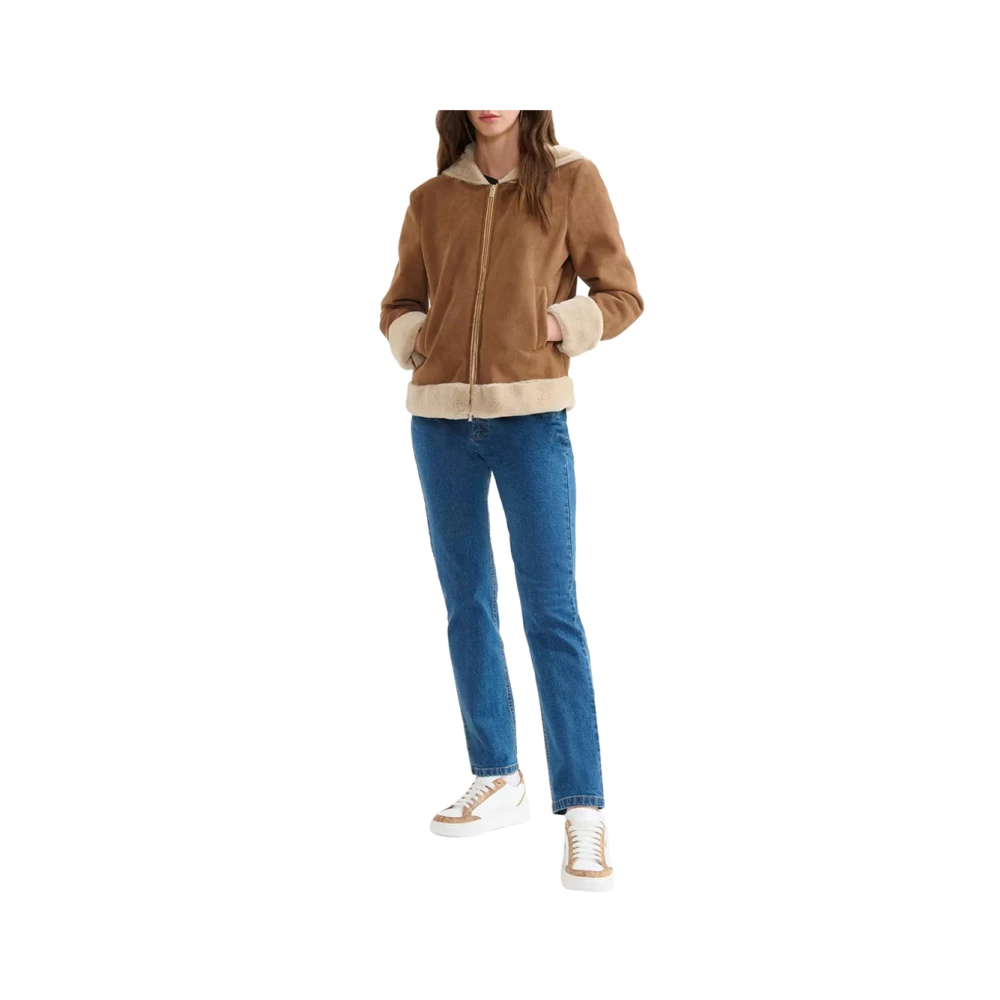 Alviero Martini 1a Classe Bruine Leren Jas Hoge Kwaliteit Brown Dames
