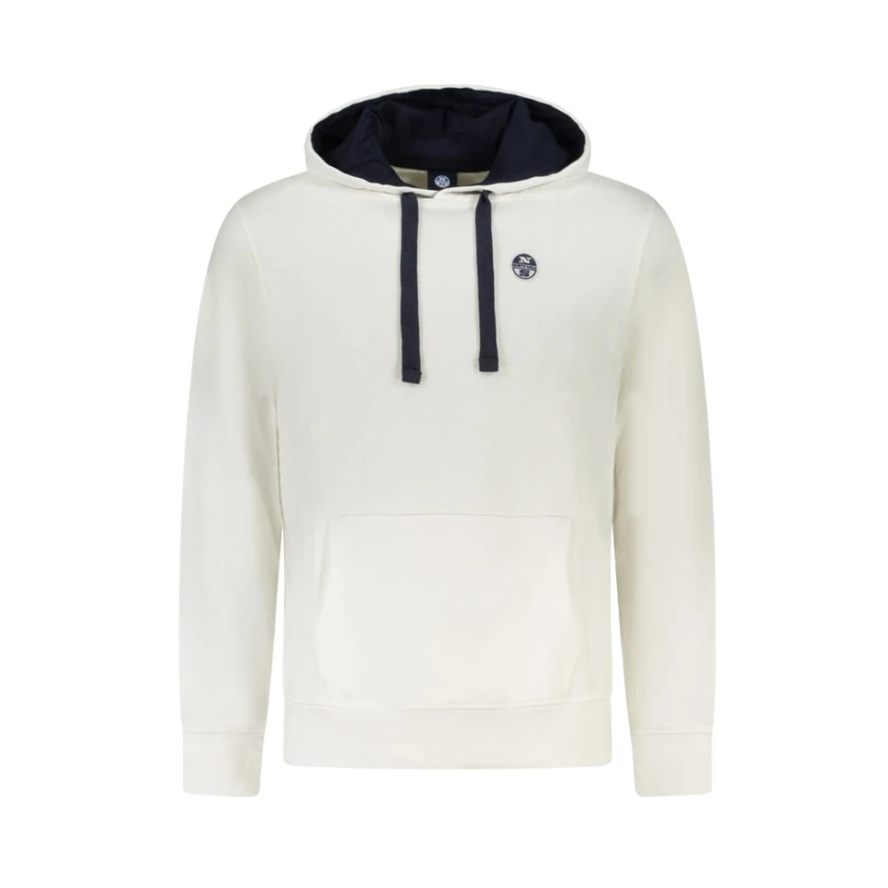 North Sails Long-Sleeved Hooded Sweatshirt - Male - Hoodies - White - S - Sweatshirts & Hoodies