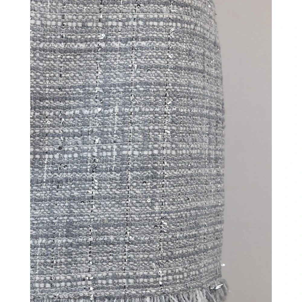 PATRIZIA PEPE Grijze Tweed Mini Rok met Lurex Gray Dames
