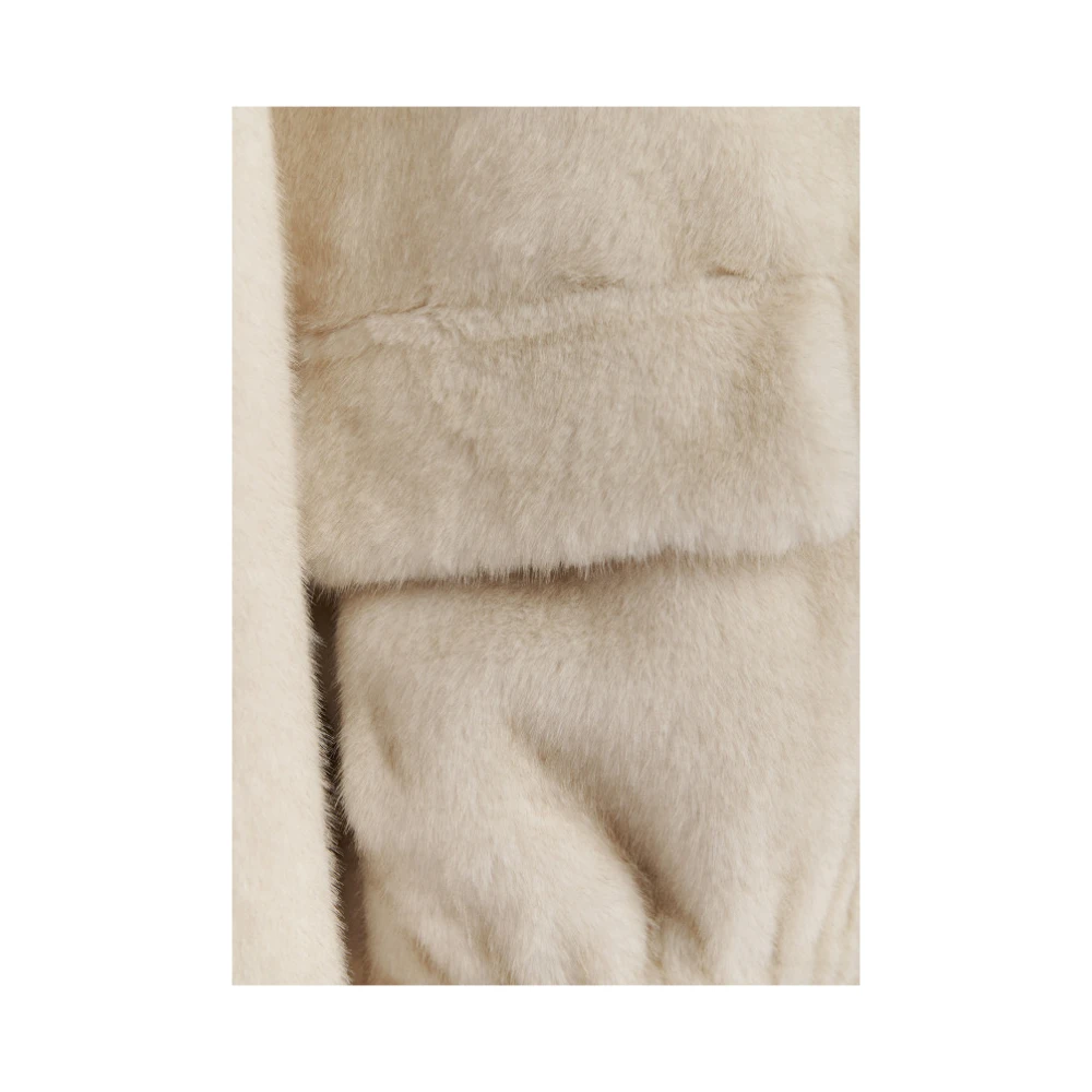 Essentiel Antwerp Oversized Faux Fur Blouson Jas Beige Dames