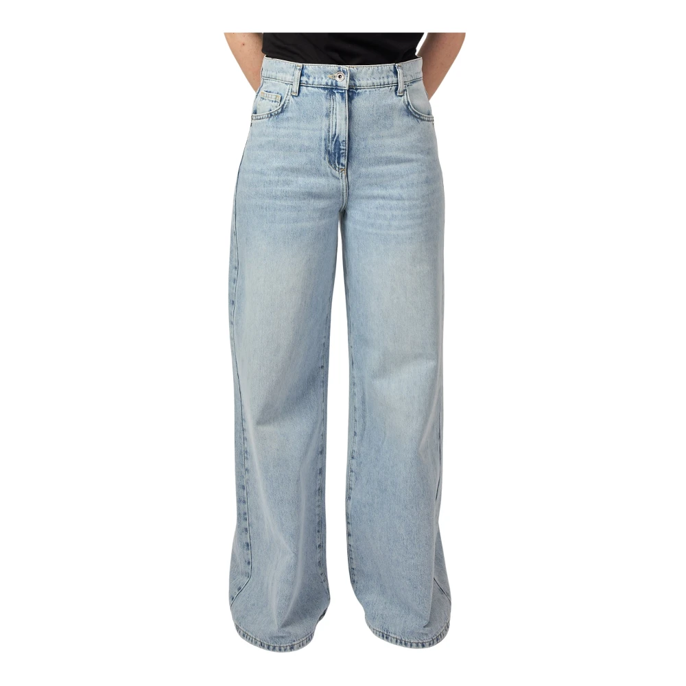 Patrizia Pepe Femme Bleu Jeans, Taille: W32 Jean Évasé En Denim