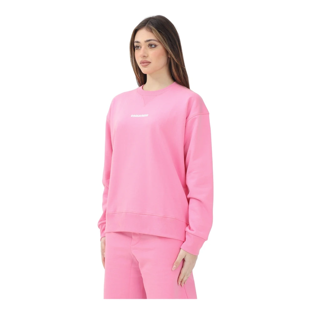 Dsquared2 Roze Crewneck Trui Lente Zomer Pink Dames