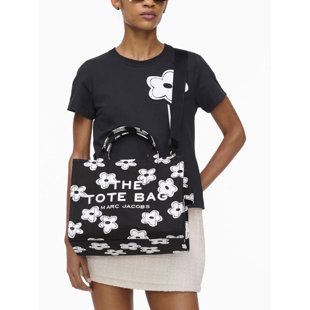 Marc Jacobs Zwart en wit leren handtas Black Dames