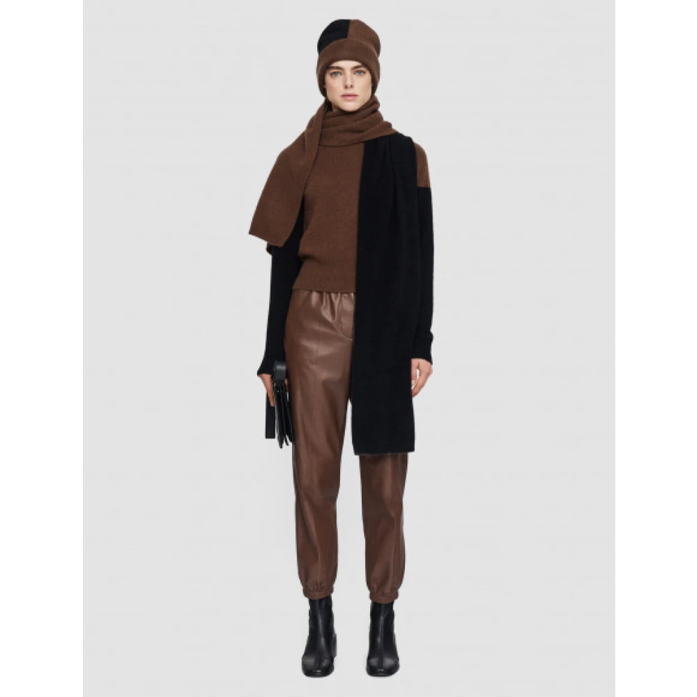 joseph Zachte Geborstelde Kasjmier Colorblock Sjaal Brown Dames