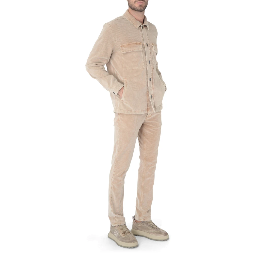 Dondup Beige Corduroy Icon Broek Regular Fit Beige Heren
