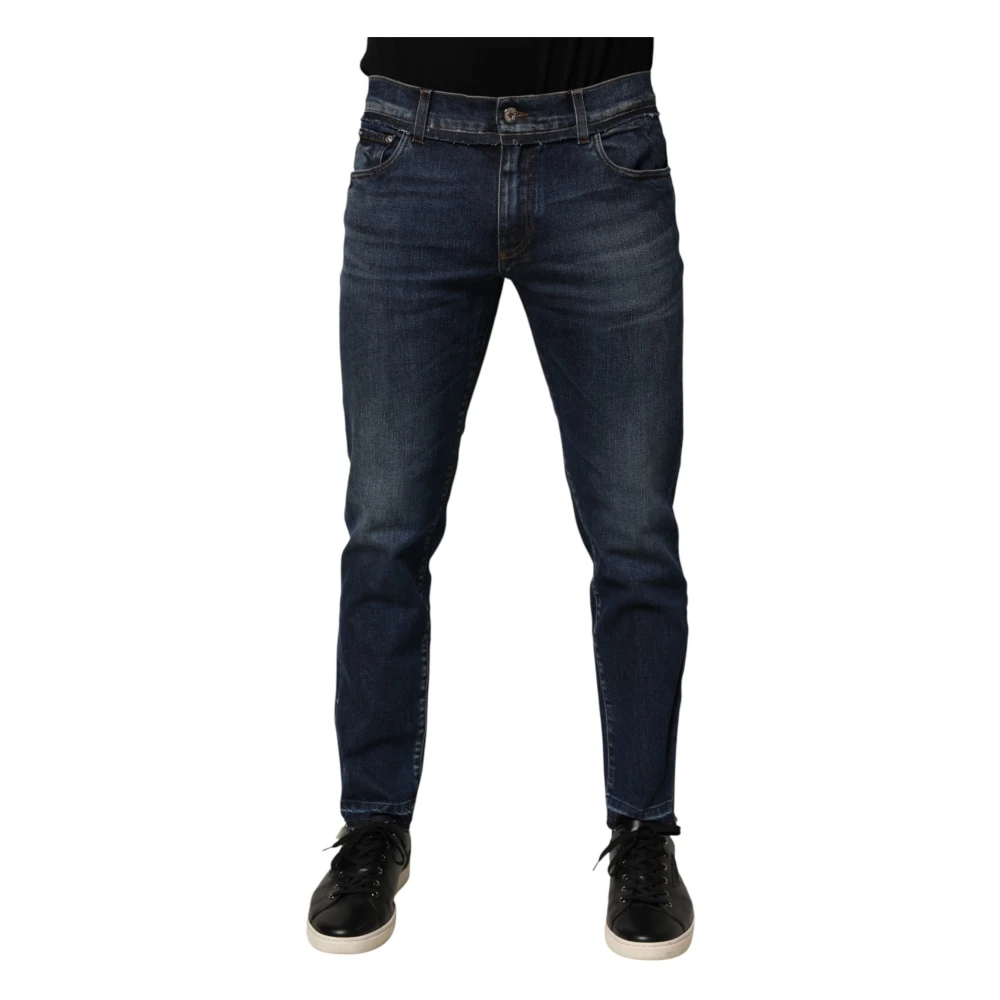 Dolce & Gabbana Men's Blue Slim Fit Jeans, Xs, Cotton Stretch Skinny Jeans