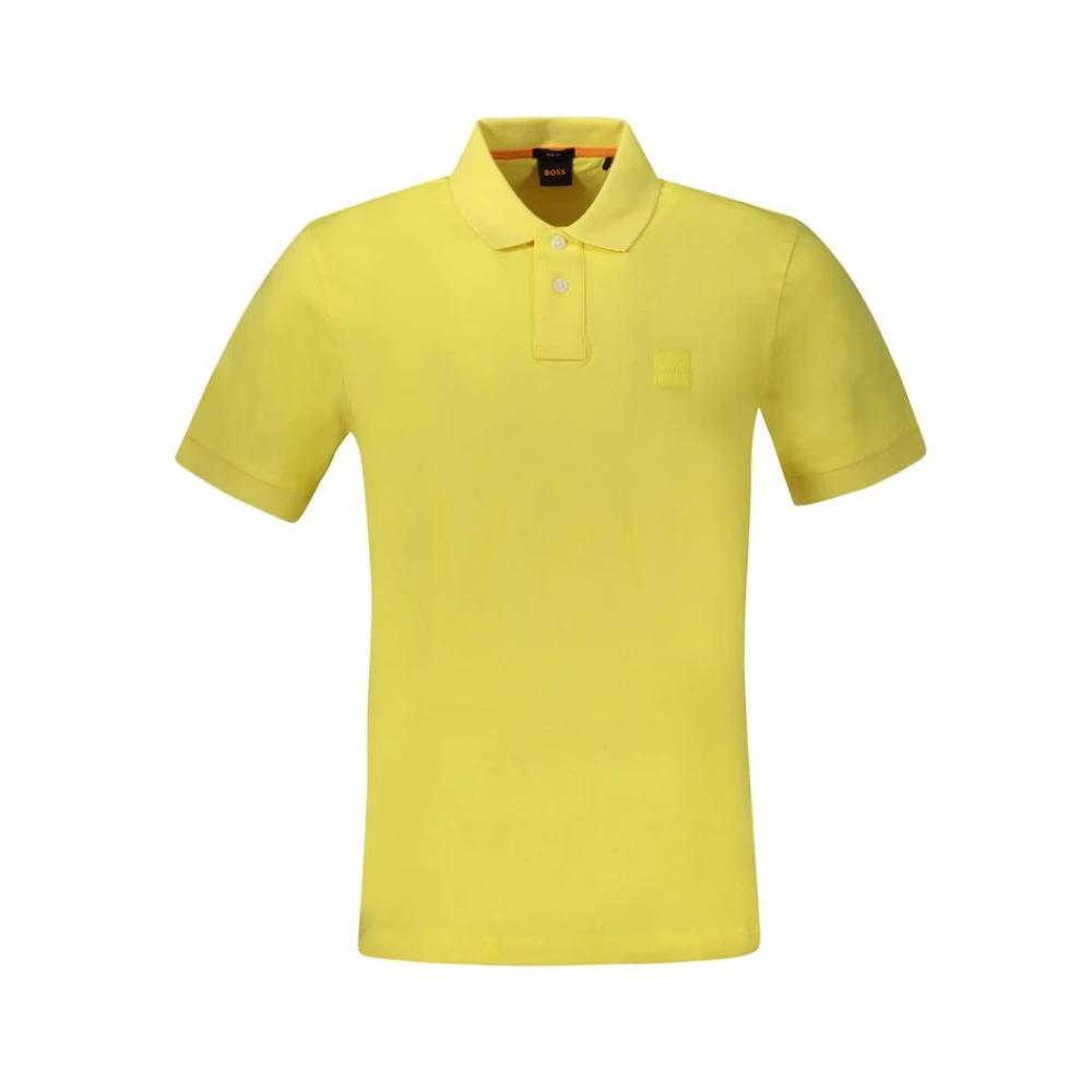 Hugo Boss Geel Katoenen Poloshirt Yellow Heren