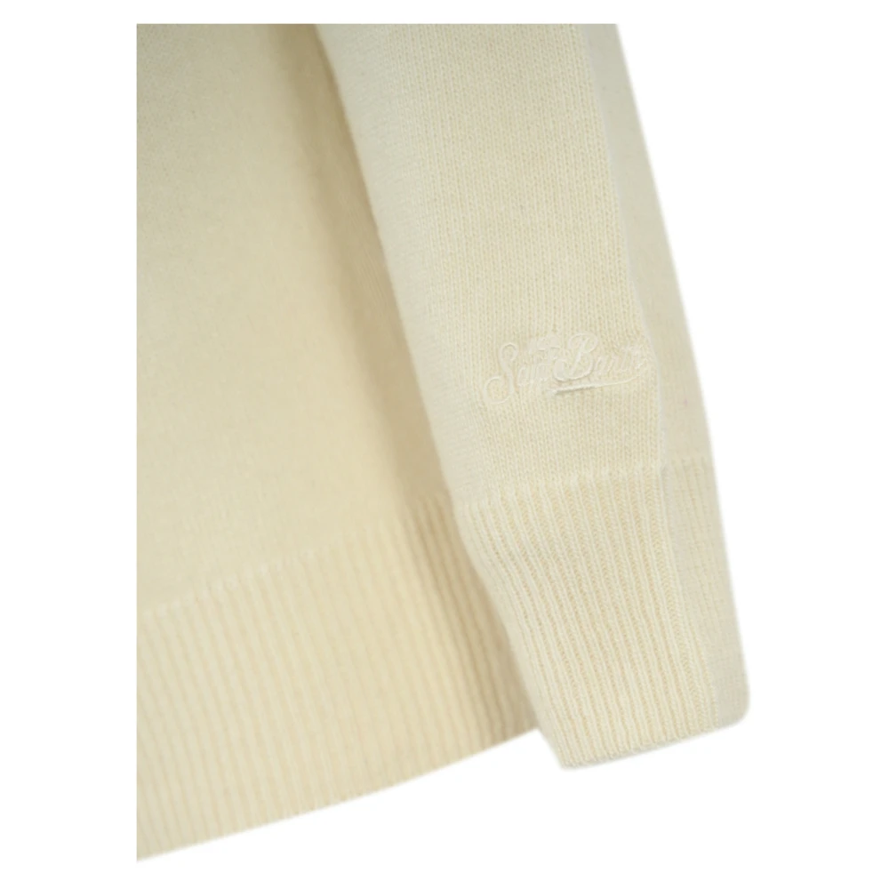 MC2 Saint Barth Witte trui met intarsia detail Beige Heren